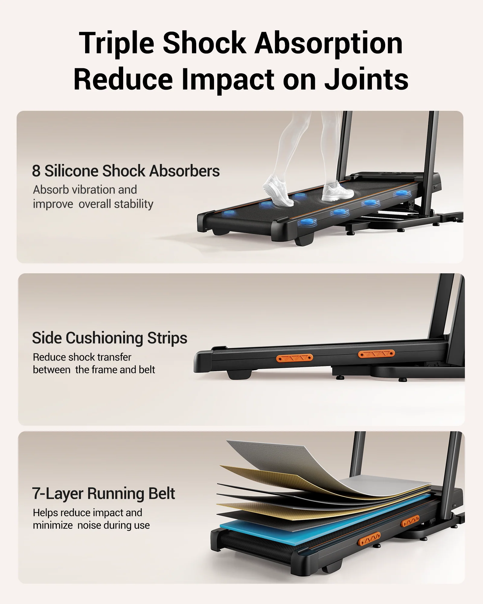 UMAY X5FD triple shock absorption system and seven-layer running belt